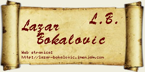 Lazar Bokalović vizit kartica